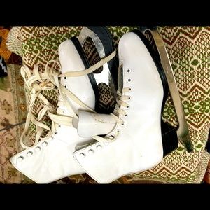 Bauer womens ice skates leather white size 9.5 hockey inline Nordic